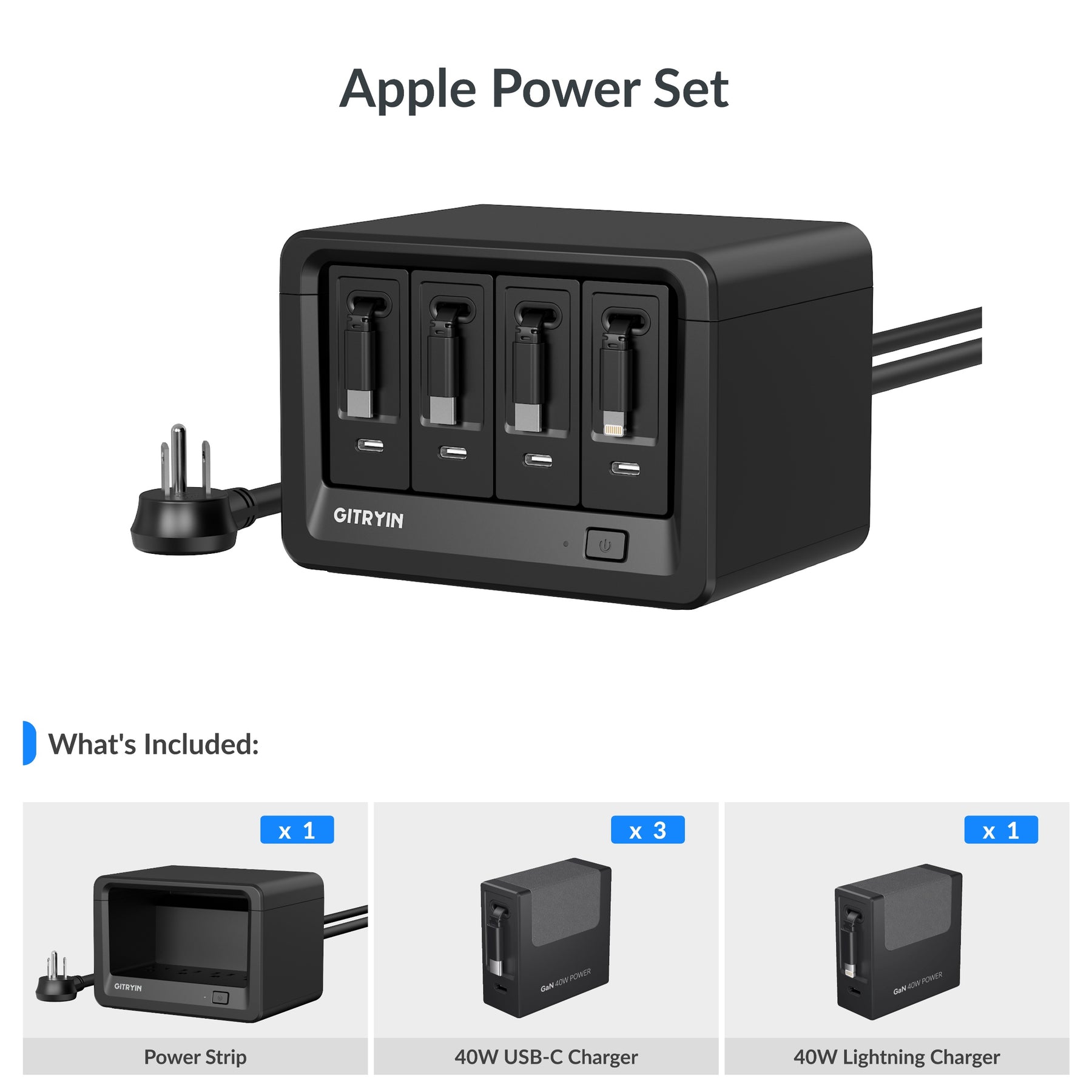Gitryin Desktop Charging Station 12-in-1  (40W Combo)