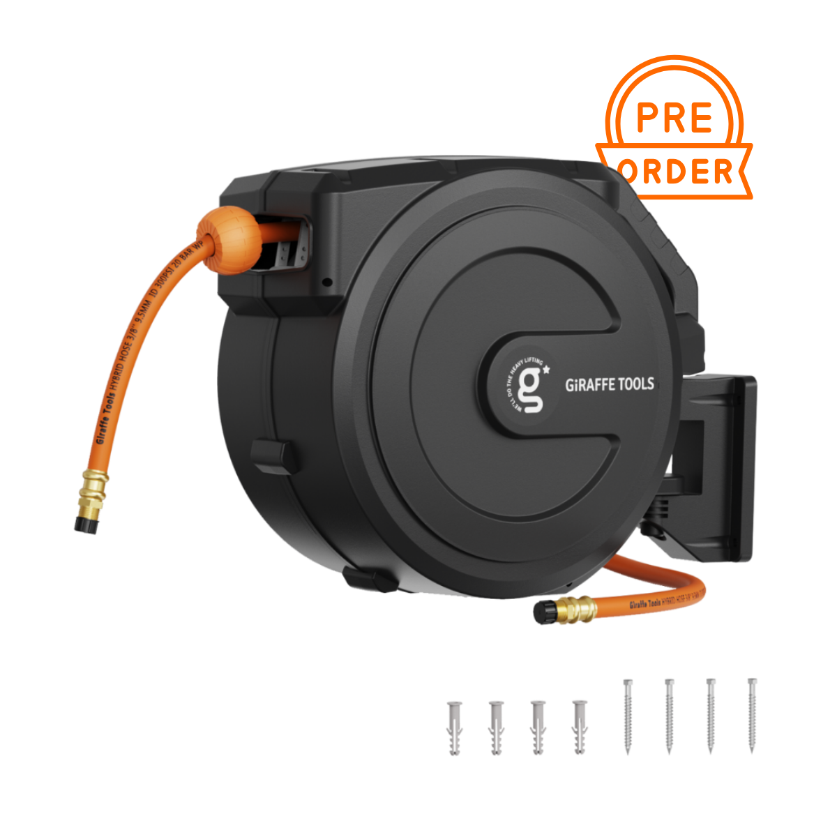 Retractable Air Hose Reel-PP Housing-3/8in-50ft