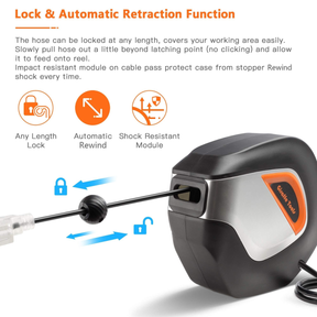 Retractable Extension Cord Reel-12/14/16 AWG