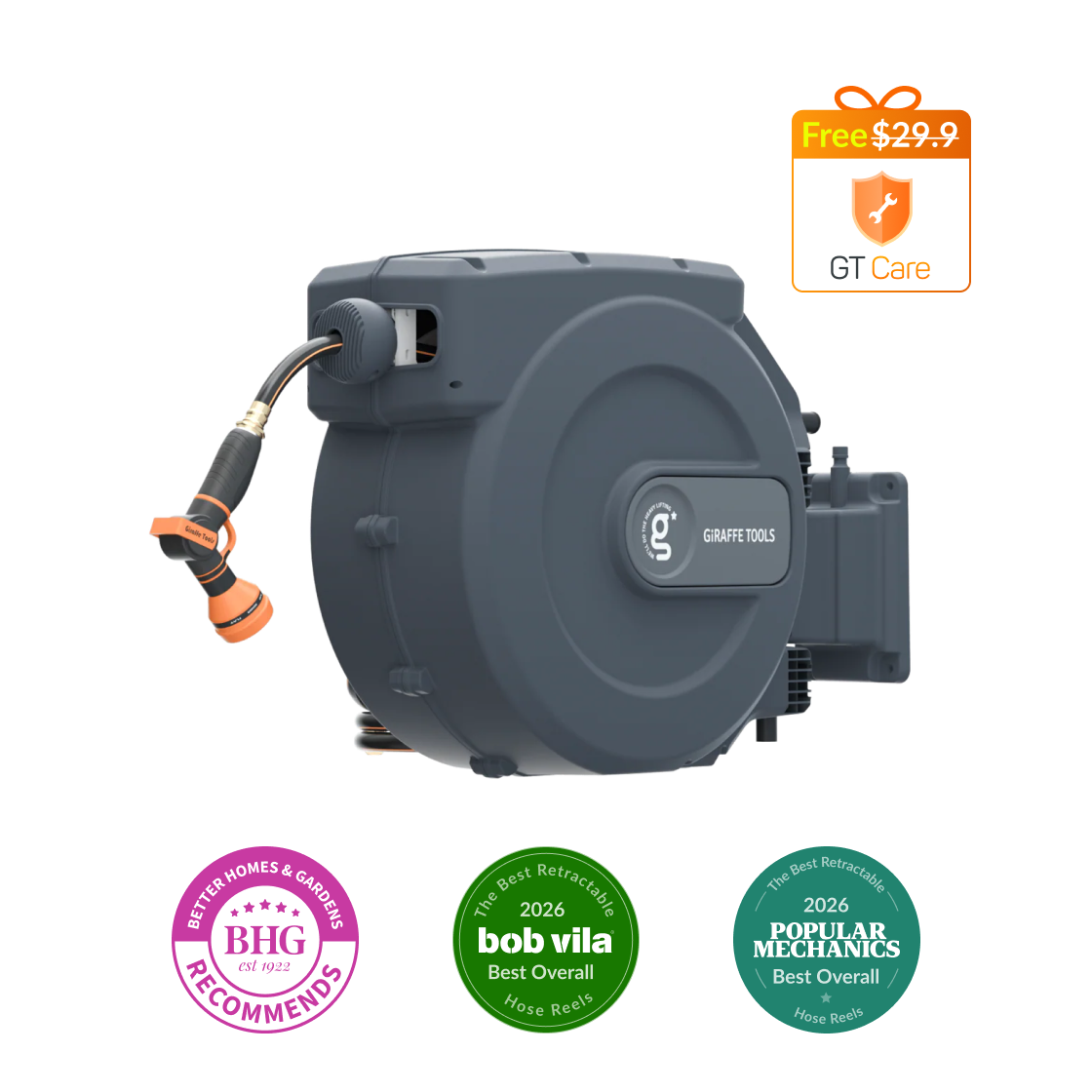 Retractable Garden Hose Reel-5/8 in-115ft