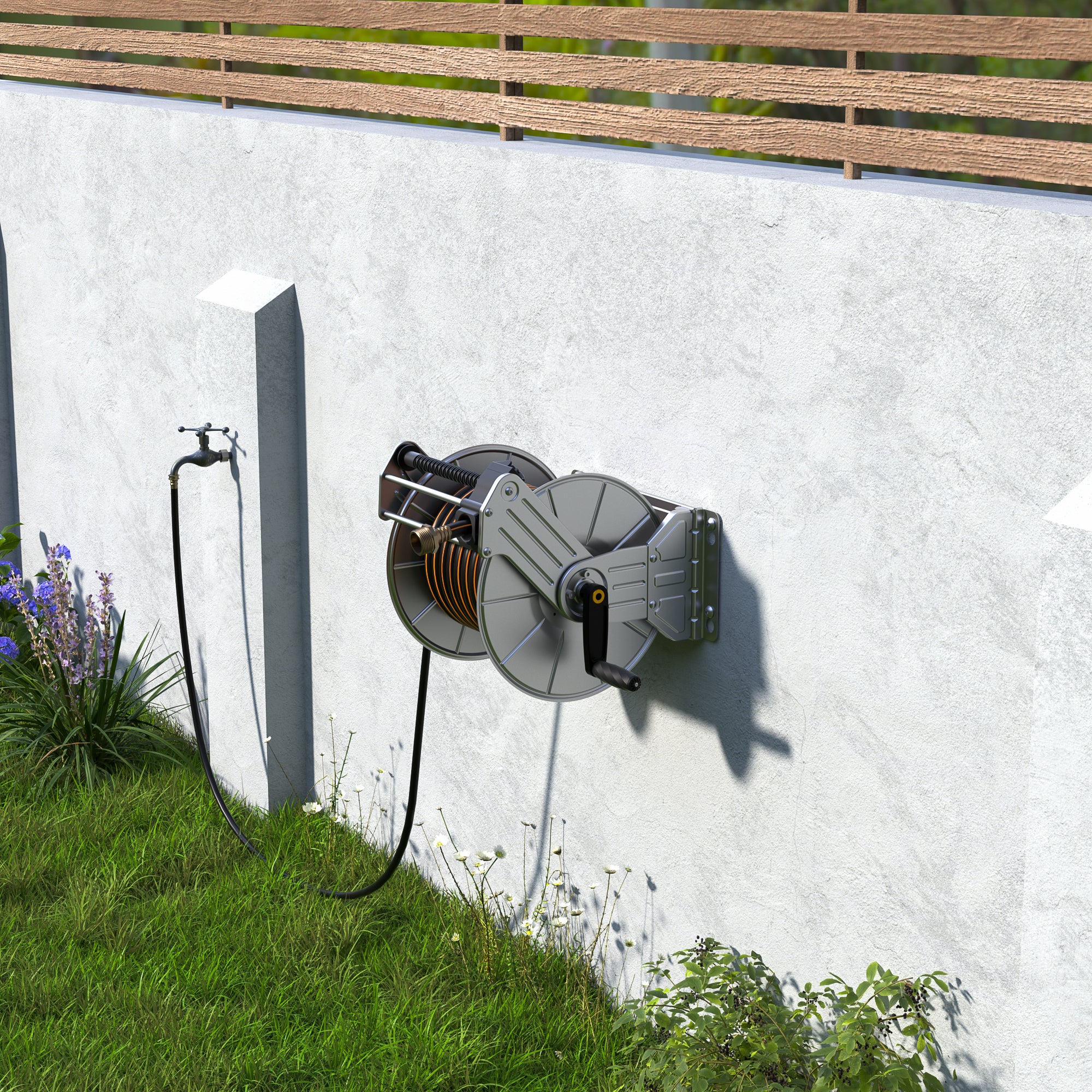 Empty Hose Reel Garden Hose - Lightweight Hose Reel Wall Mountable - Empty  Cable Reel for Garden Hose Storage (Style 1 10m) : : Home