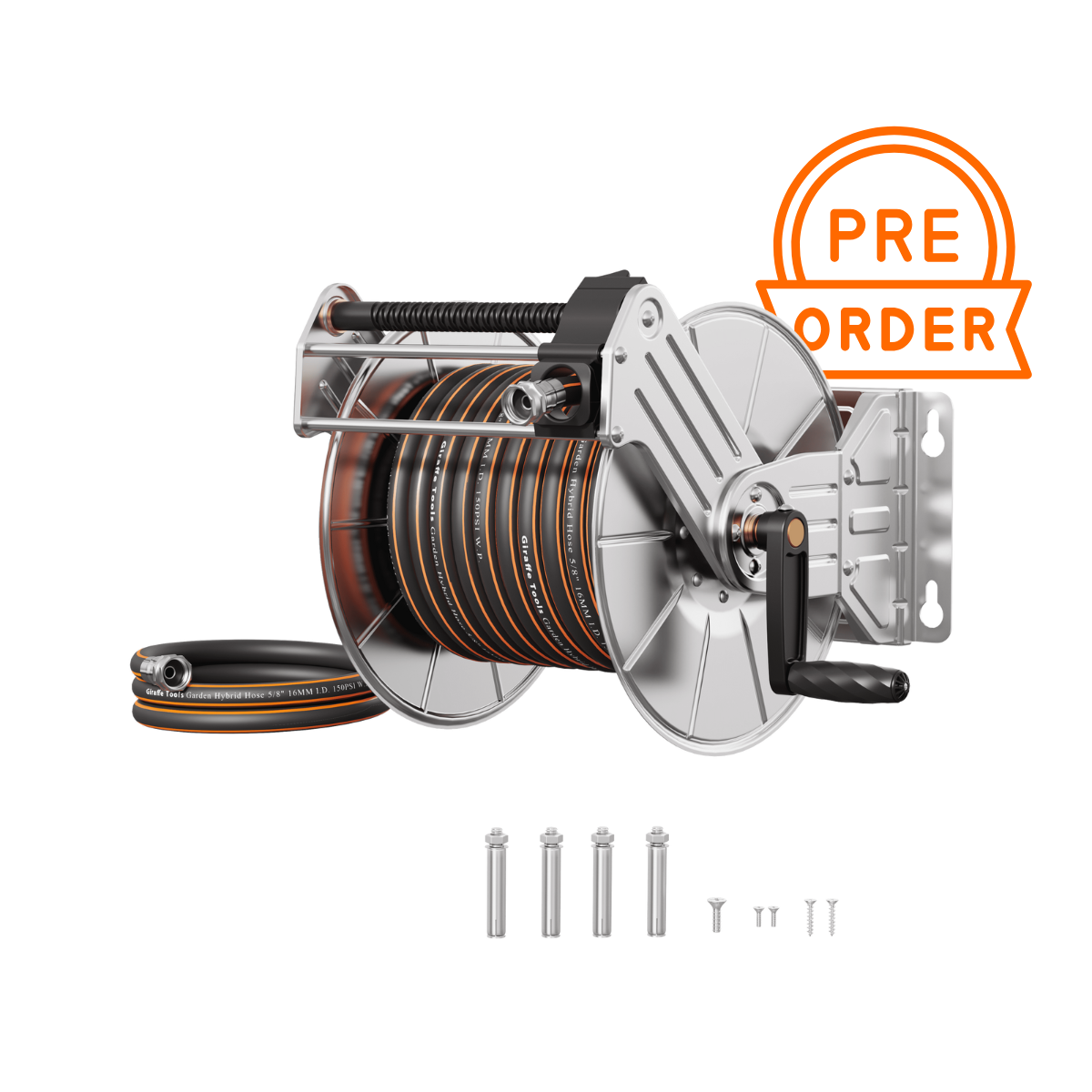 Wall Mounted Hose Reel-Stainless Steel-Heavy Duty