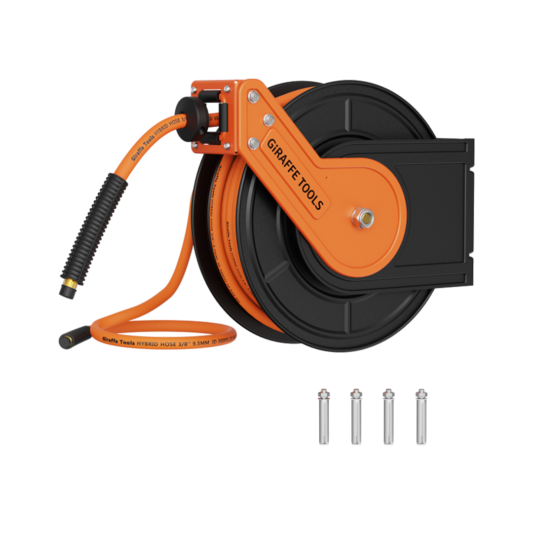 Retractable Air Hose Reel-Alloy Steel Reel-3/8in | Giraffe Tools