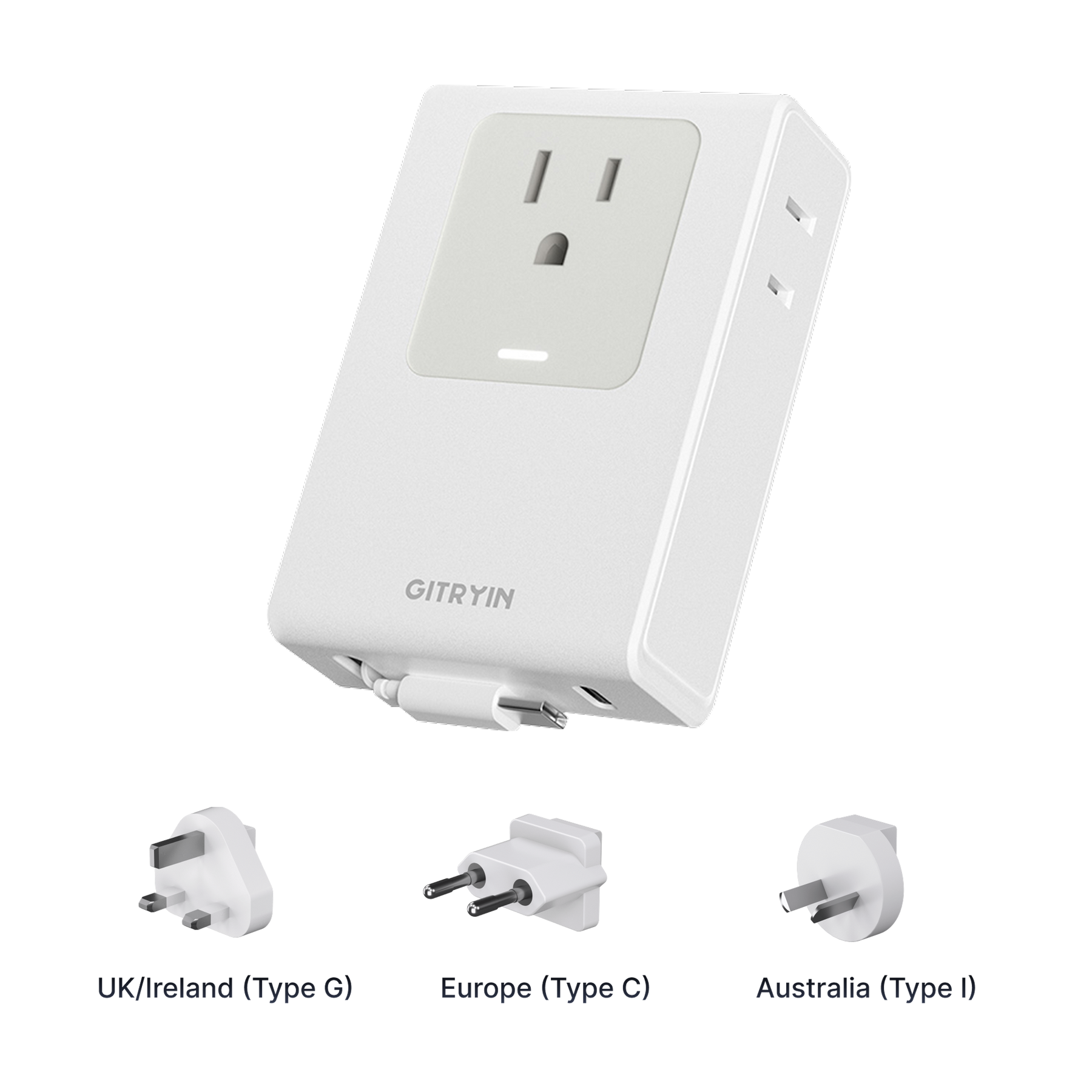 Gitryin Retractable Travel Adapter 5-in-1