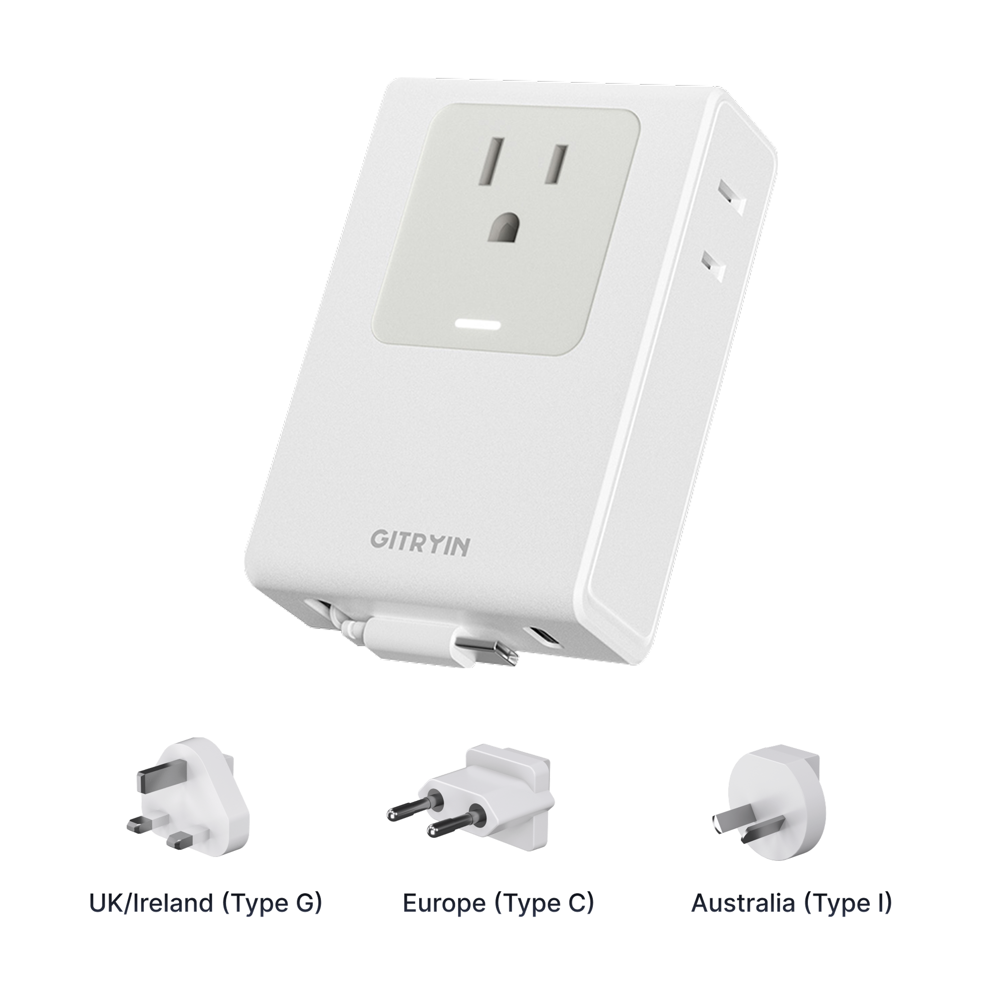 Gitryin Retractable Travel Adapter 5-in-1