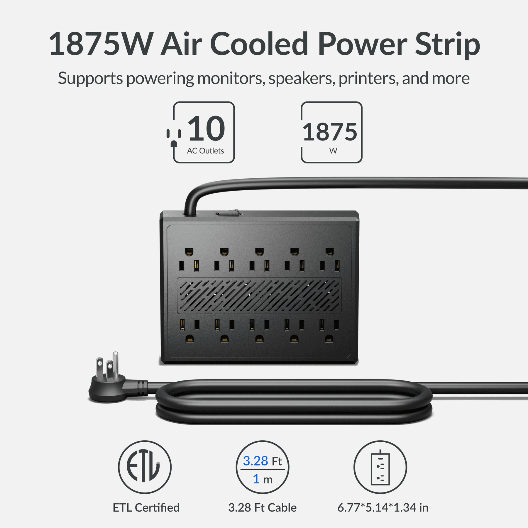 Gitryin 10-Outlet Smart Cooling Power Strip