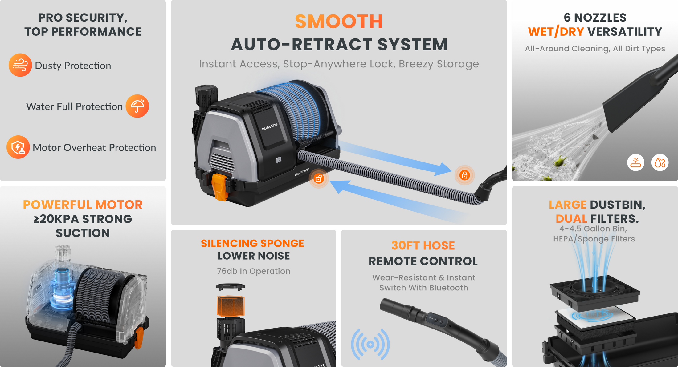 Retractable Vacuum Cleaner Giraffe Tools