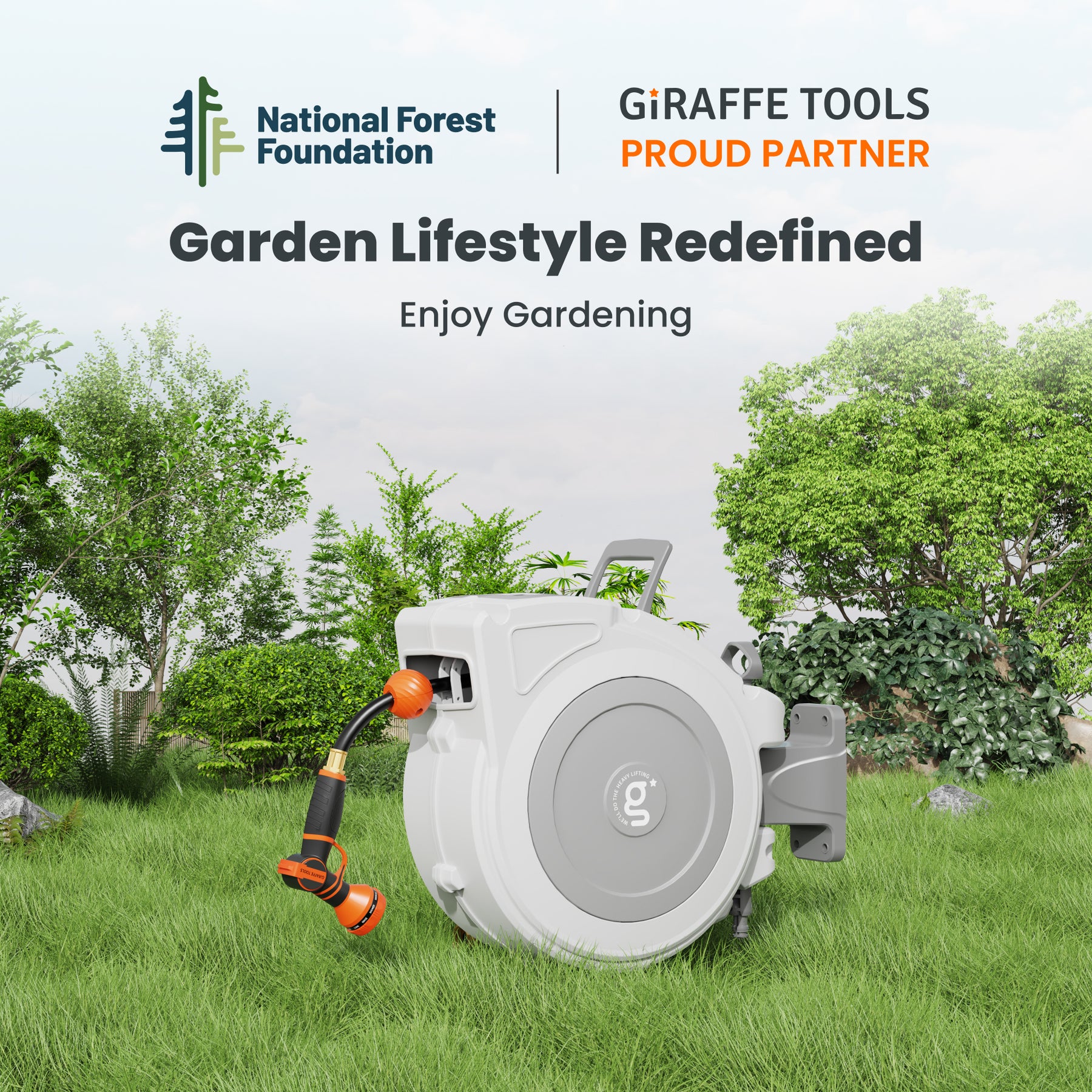 Giraffe Tools Retractable Garden Hose Reel