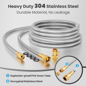 Stainless Steel Water Hose 25ft-100ft