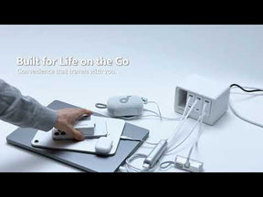 Gitryin Desktop Charging Station 12-in-1 (65W Combo) Videos showing unboxing, retractable charging cables and an organized desk setup